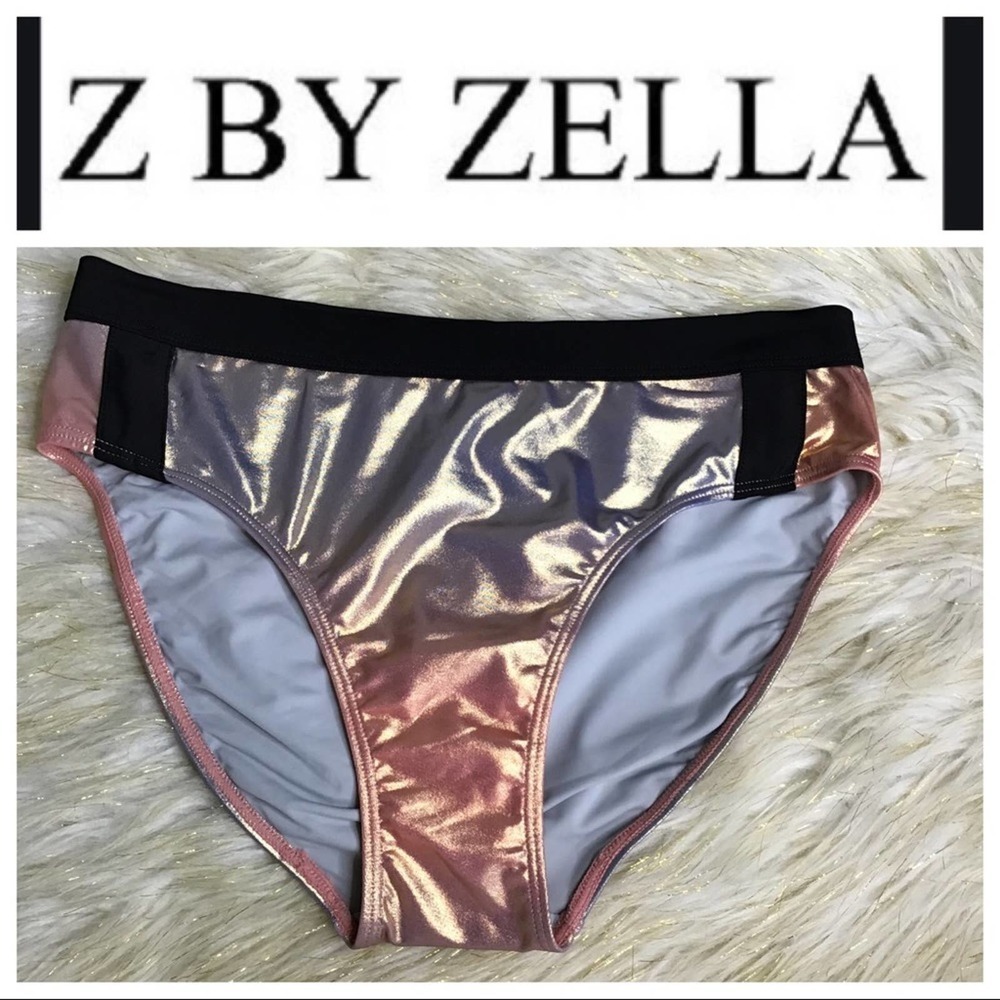 Z‎ by Zella Shine On metallic swim bottoms